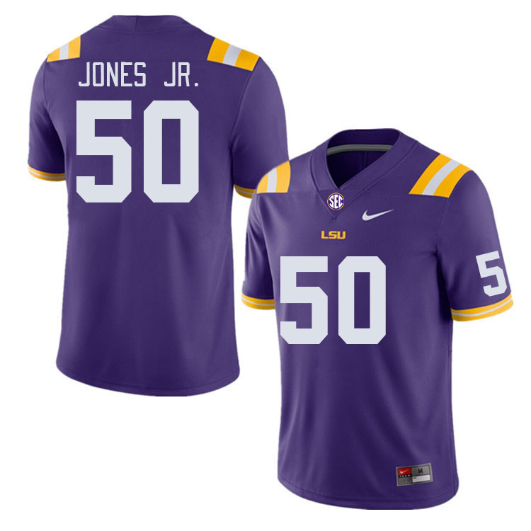 Men #50 Emery Jones Jr. LSU Tigers College Football Jerseys Stitched-Purple